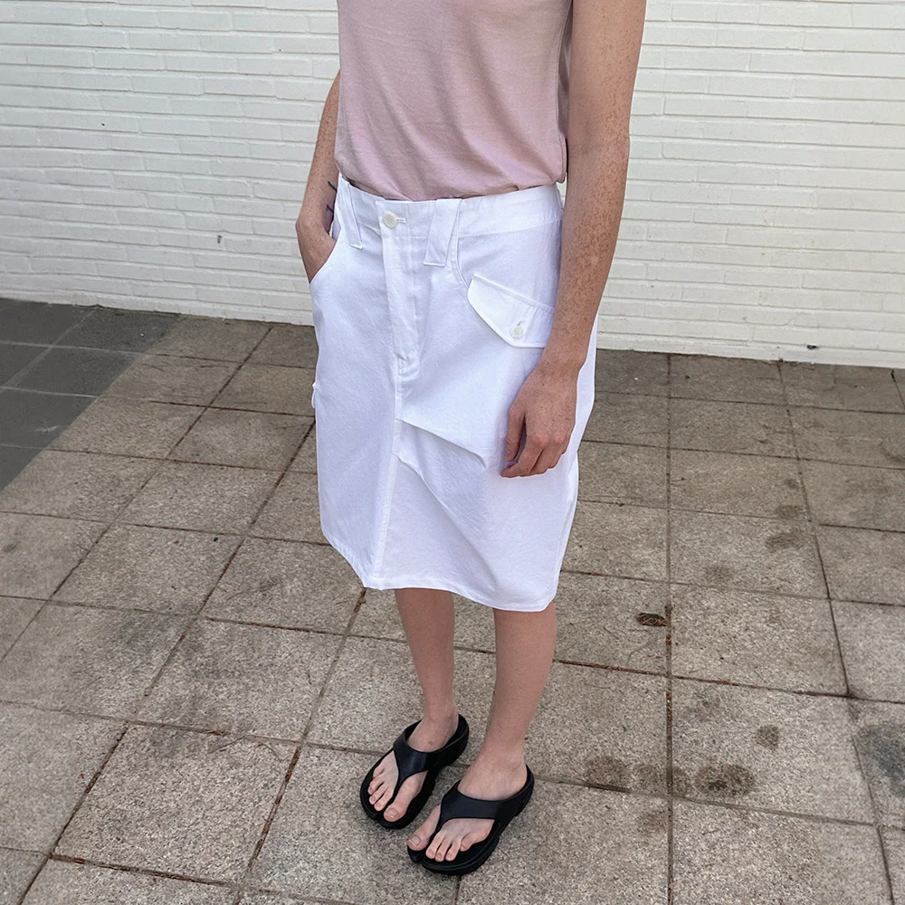 cargo unbalance skirt - white