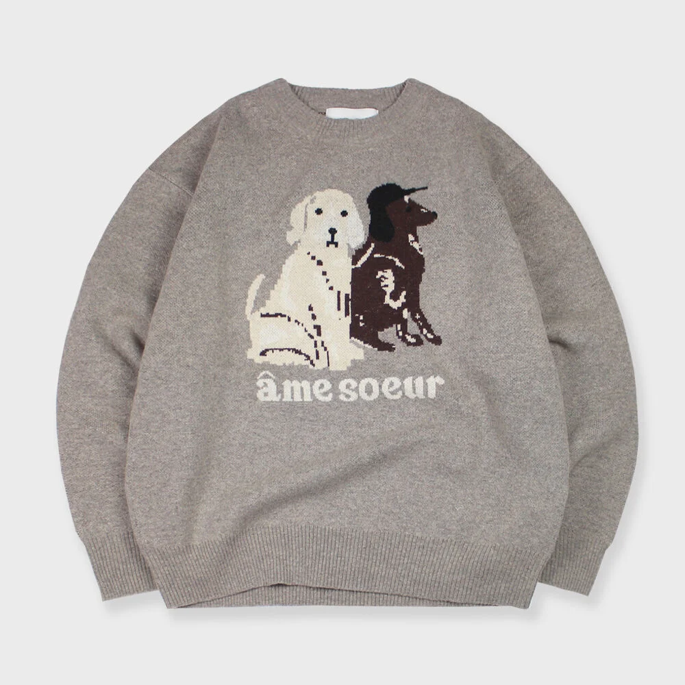 Animal Knit(KHAKI MELANGE)