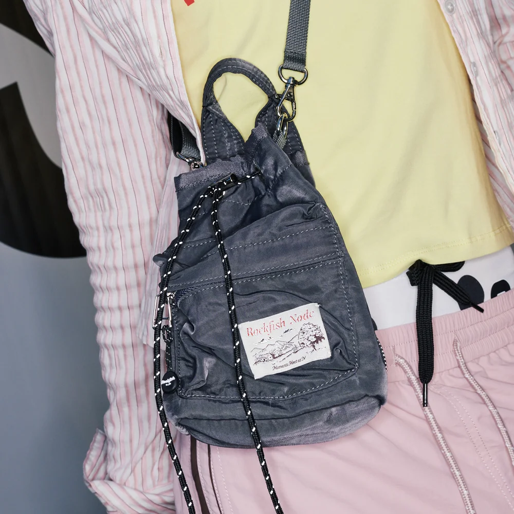 NYLON DRAWSTRING MINI BAG - 2 colors