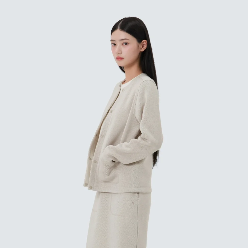 針織衫 女裝 開襟外套 Light Beige (S25WWFFJ77)