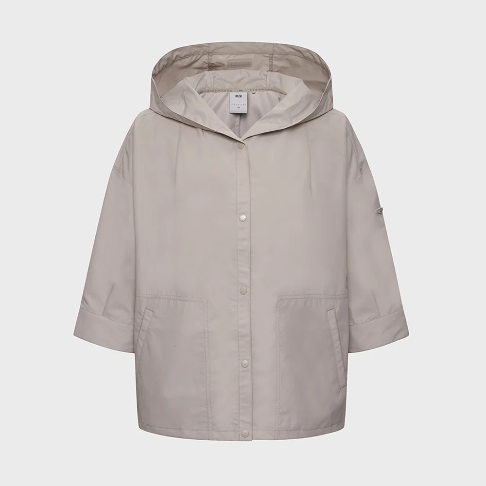 標誌款 7分 連帽衫 開襟外套 W_Light Beige_KWM25176E1