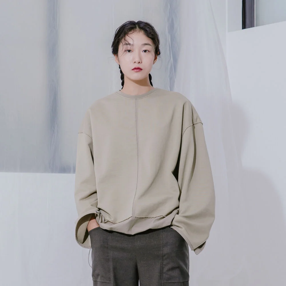 Raw-cut Layer Pullover / Light Khaki