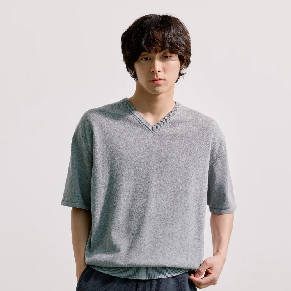 AMBIENT V-NECK HALF KNIT