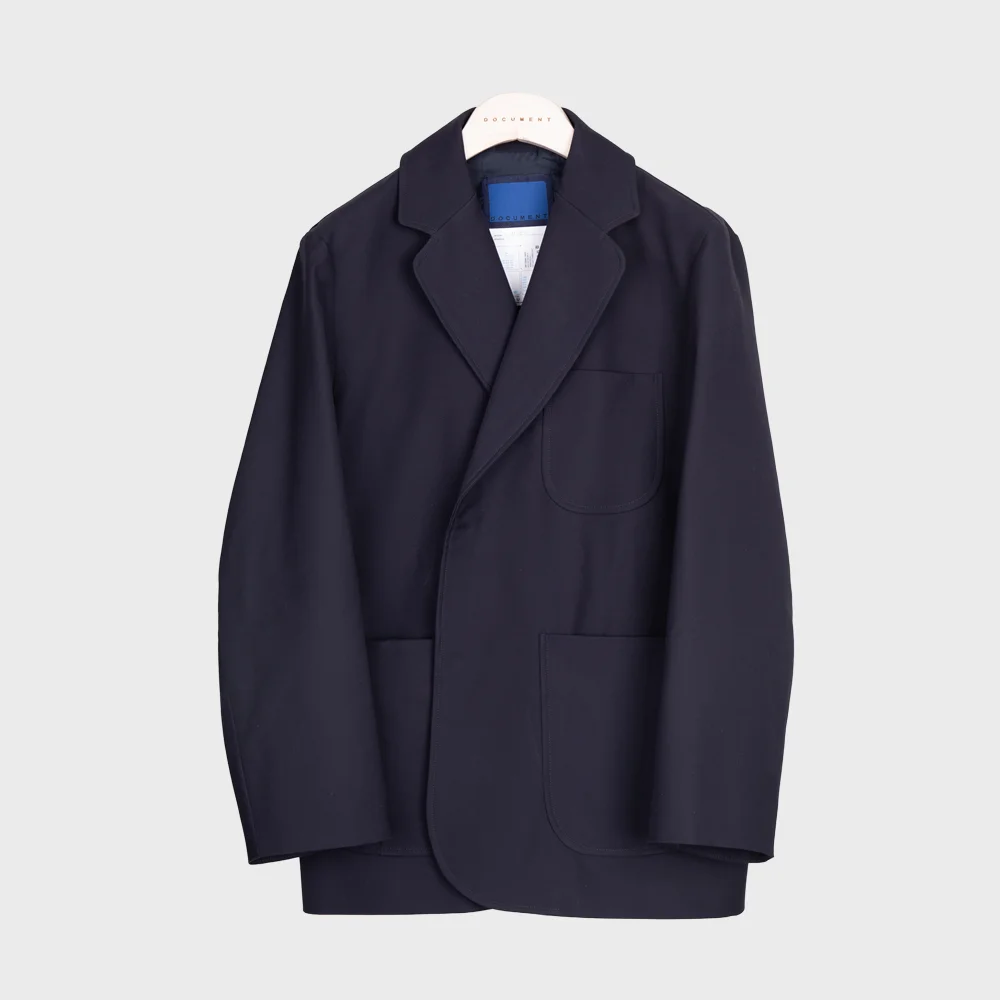 HIGH DENSITY COTTON OVERSIZED BLAZER_NAVY