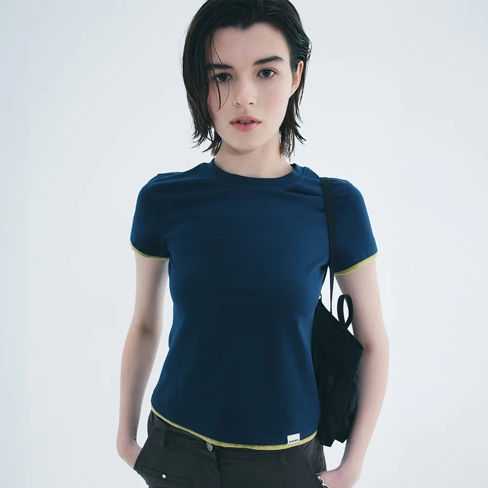 Layered Two-tone T-shirts VW6ME440_5color
