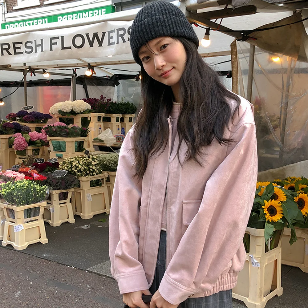 Blow Suede bomber Jumper - pink