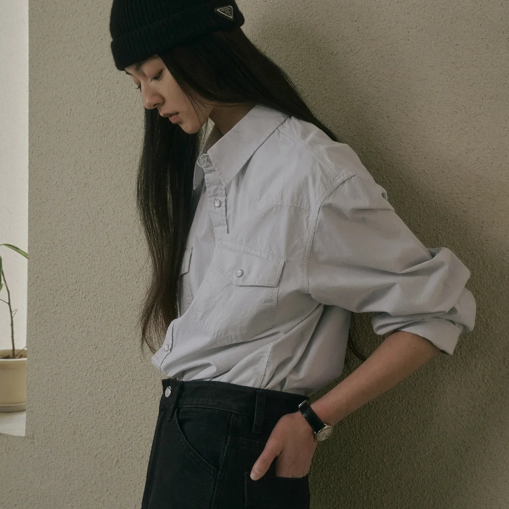 BAYLOR SNAP BUTTON SHIRT_SKYBLUE