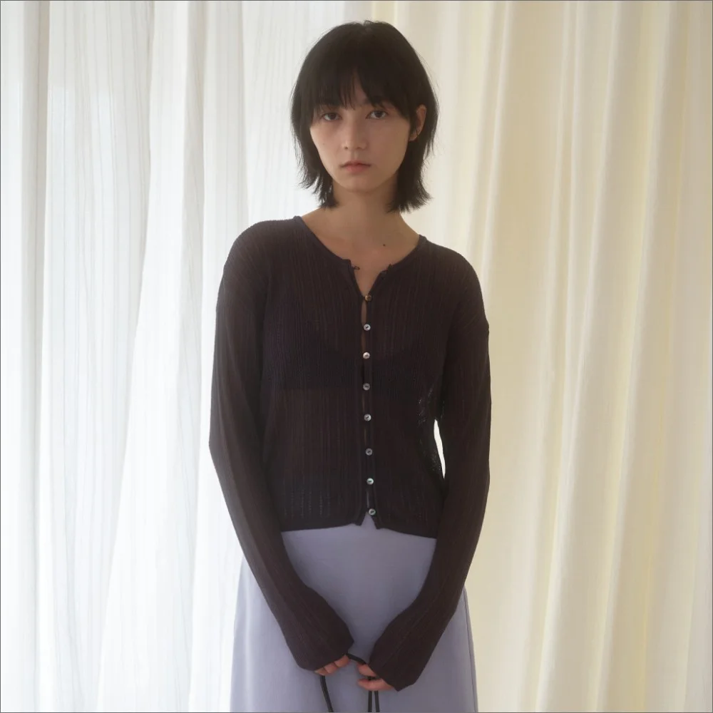 SARUBI LINEN CARDIGAN_CHARCOAL