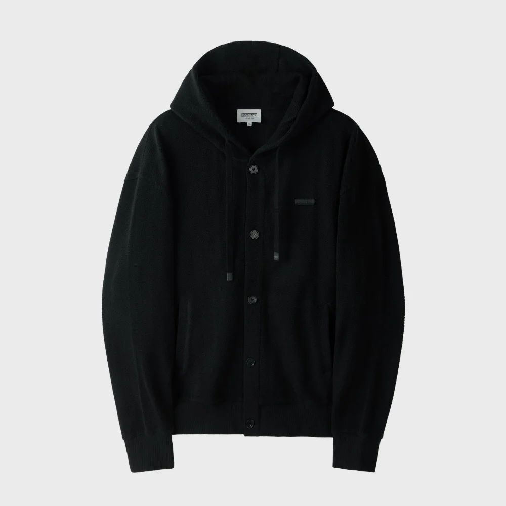 HERRINGBONE HOOD - BLACK (P254UFT480)