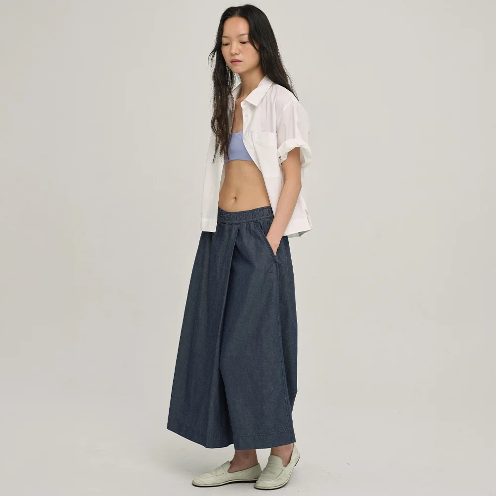 W 莫代爾 牛仔 半身裙 褲子 Denim