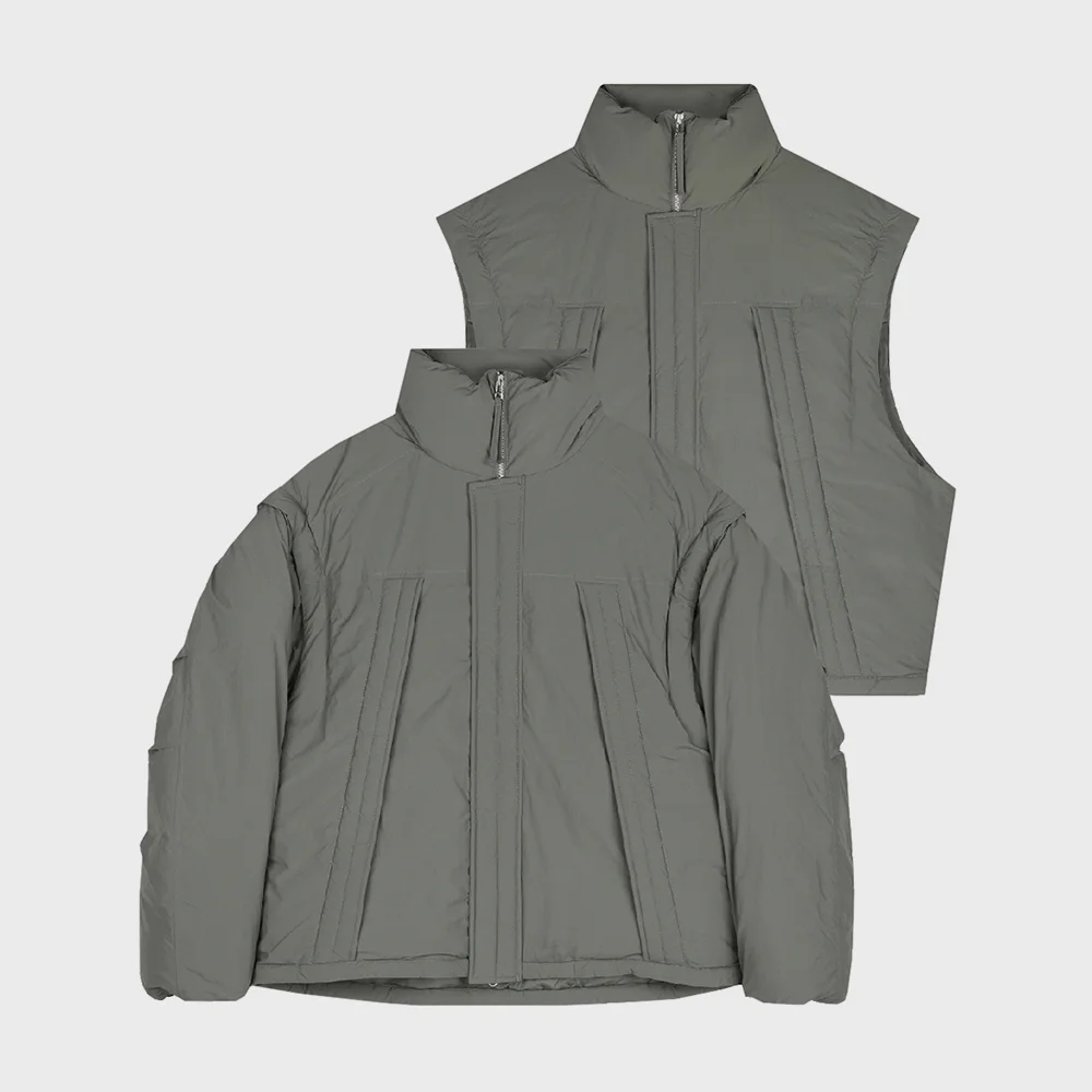 DETACHABLE MONSTER SHORT DOWN PARKA KHAKI