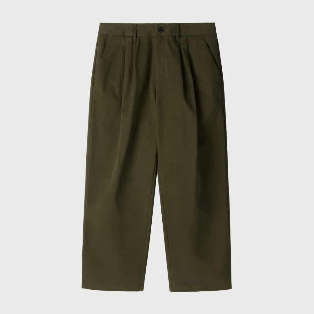 BRUSHED TWO TUCK TROUSERS - D/KHAKI (P254MPT435)