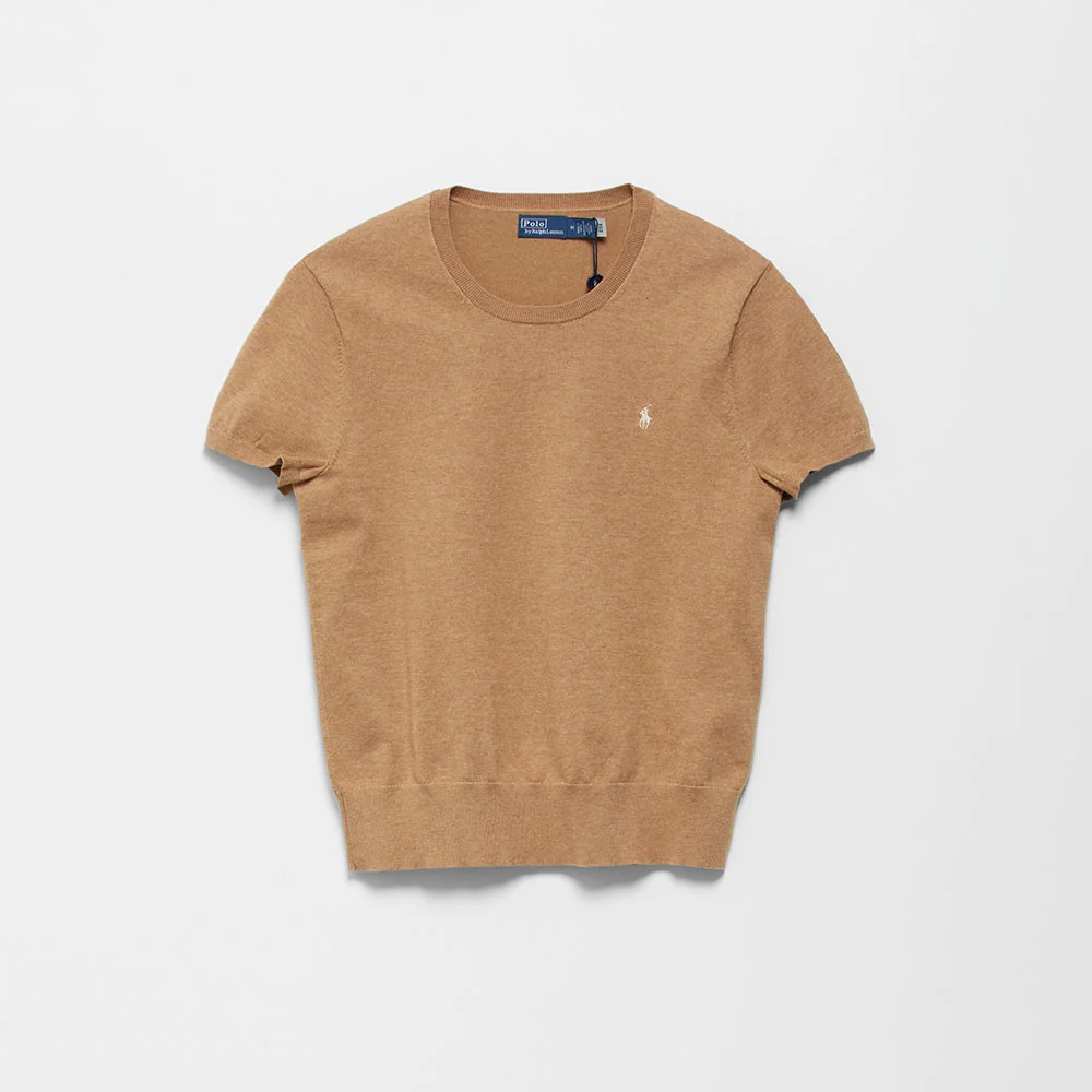 純棉 混紡 短 衣袖 毛衣 (MEDIUM BEIGE-260)