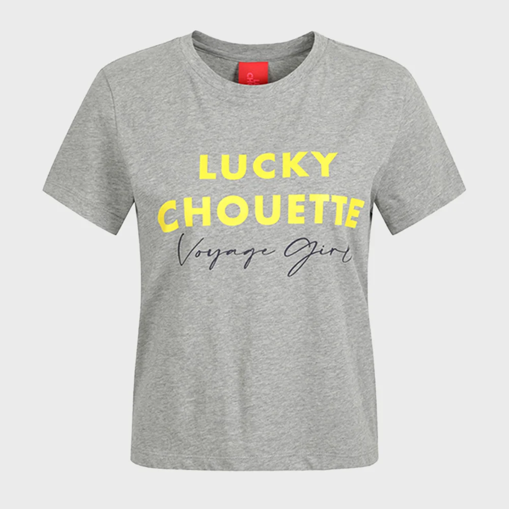 Lettering Point Slim-fit Short Sleeve T-shirts (melange grey) LFTAM26370GYM
