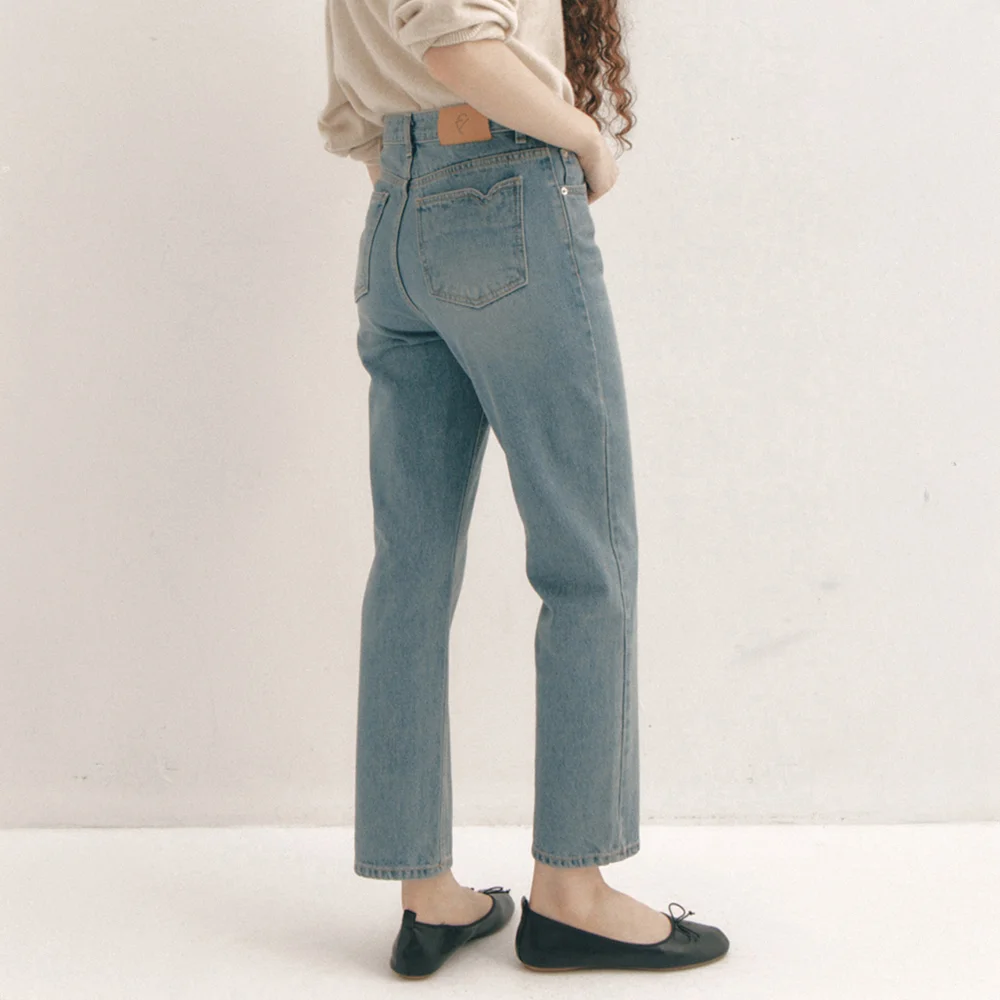 Heart Pocket Denim Pants_Straight Fit (Long/Short)(2color)
