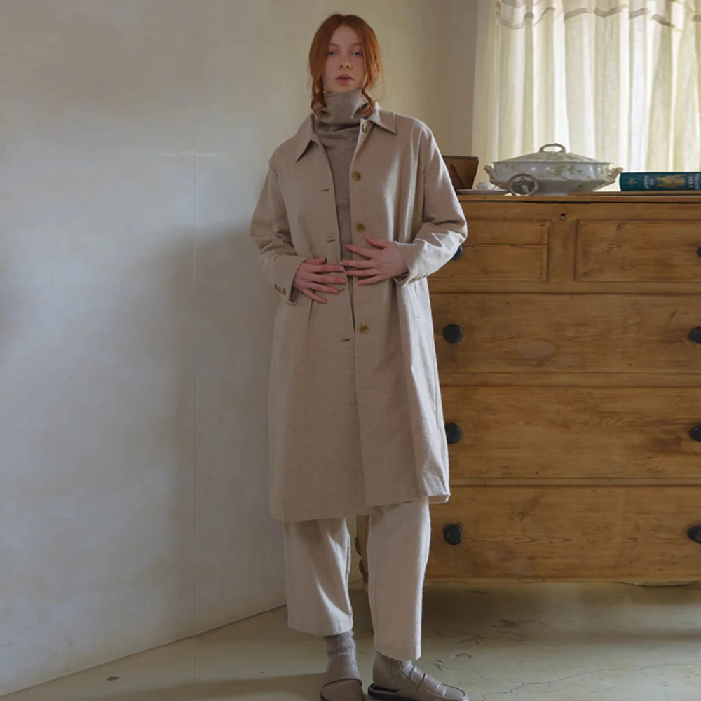single button wool jacket