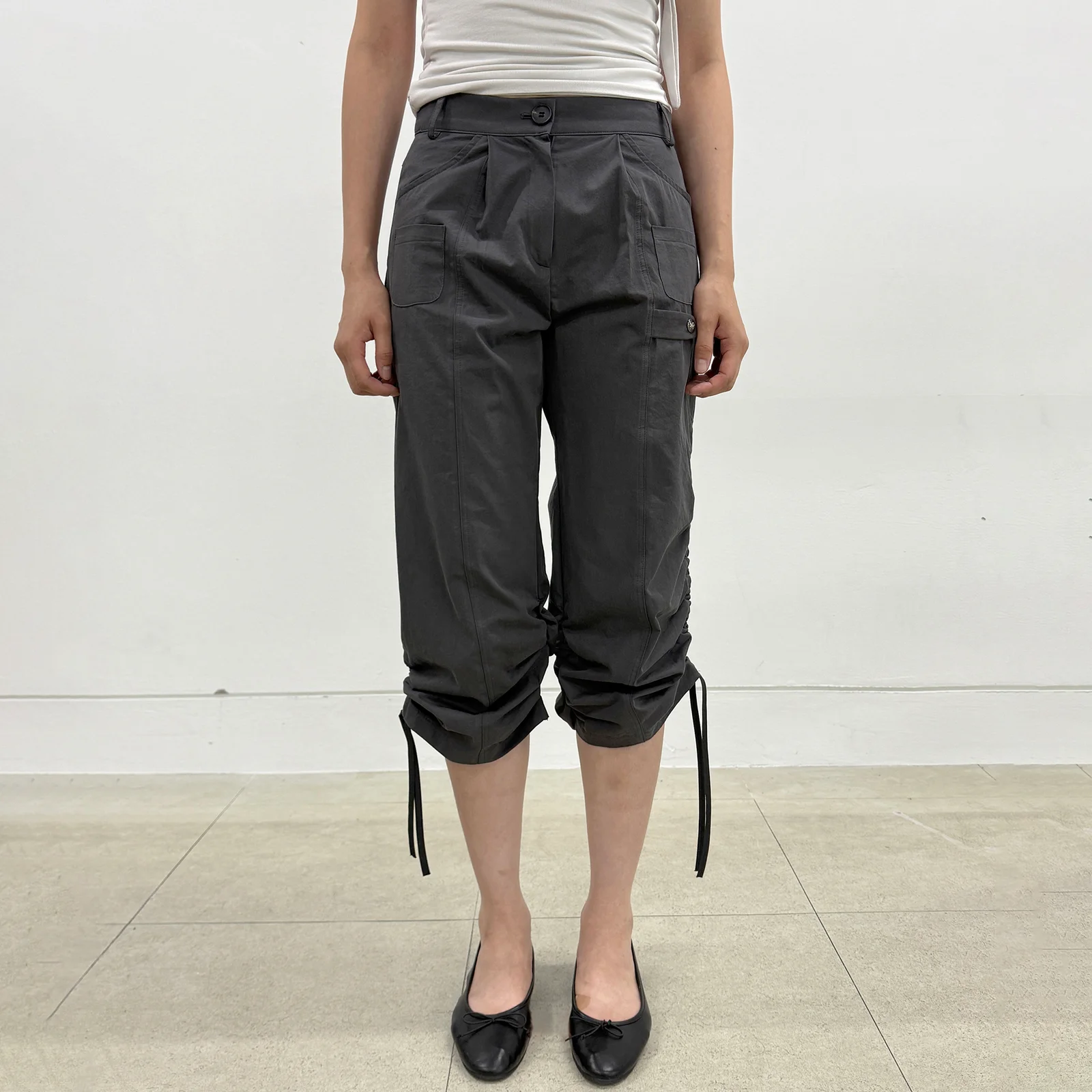 Structured Capri Pants (FL-271_Dark Gray)