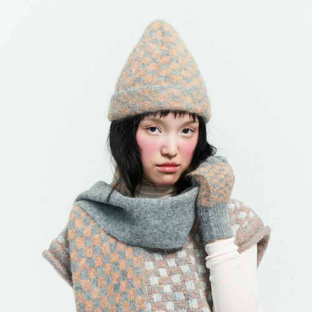TOWEL BEANIE MULTI GREY