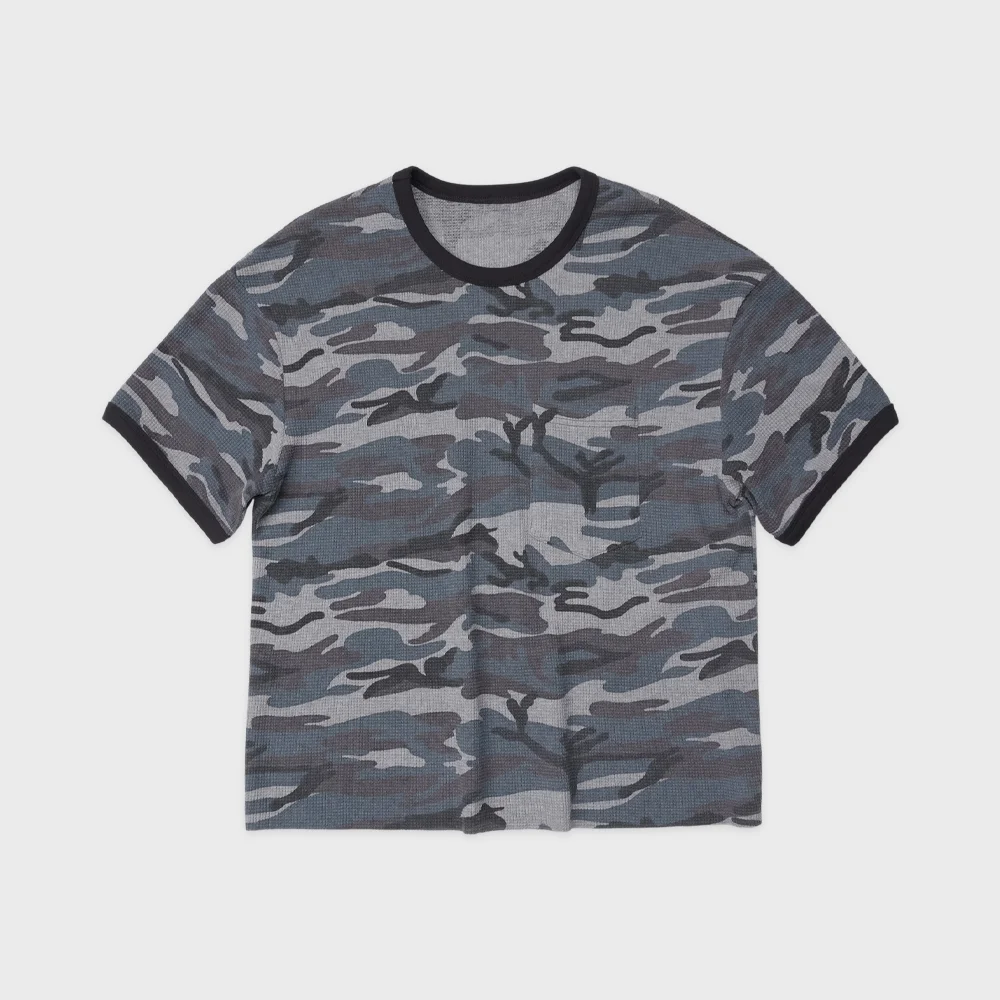 保暖 短版 迷彩 Ringer Tee BLUE GREY