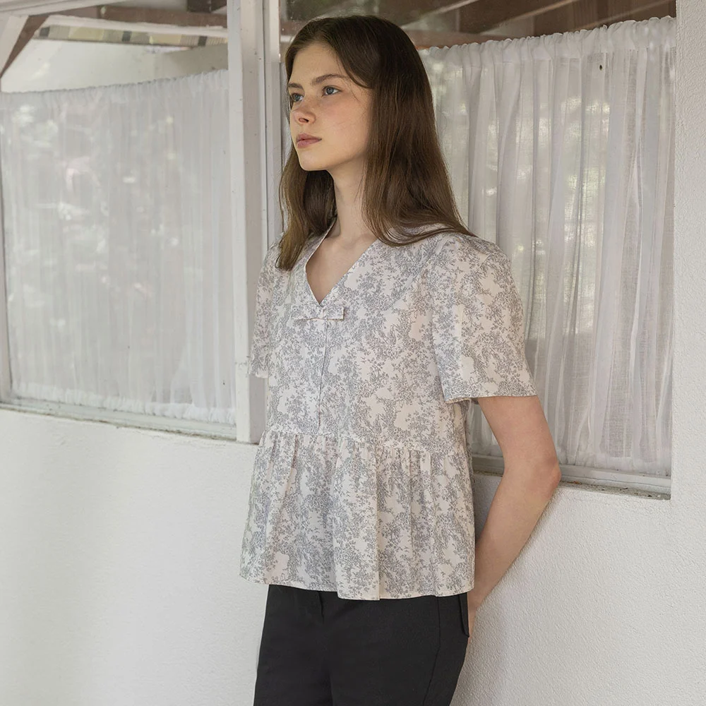 Lautre Ette Ribbon Print Blouse