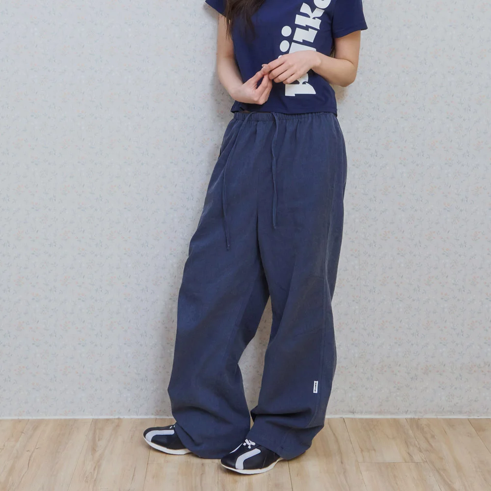ke613. Move Pigment Wide Pants Navy