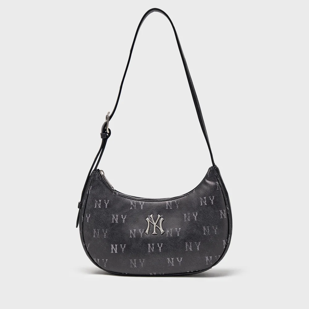 經典 Monogram 復古 PU Hobo Bag NY (Black)