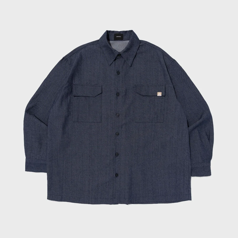 NONFADE POCKET OVERSIZED SHIRT (BLUE)