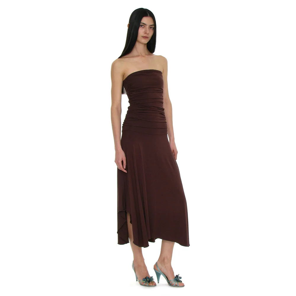 PWC 2WAY TUBE TOP DRESS_DARK BROWN