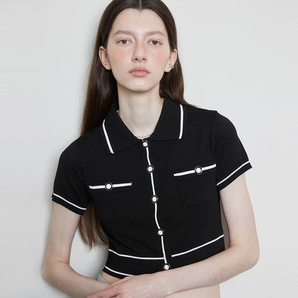 L3 BUTTON CARDIGAN(BLACK)