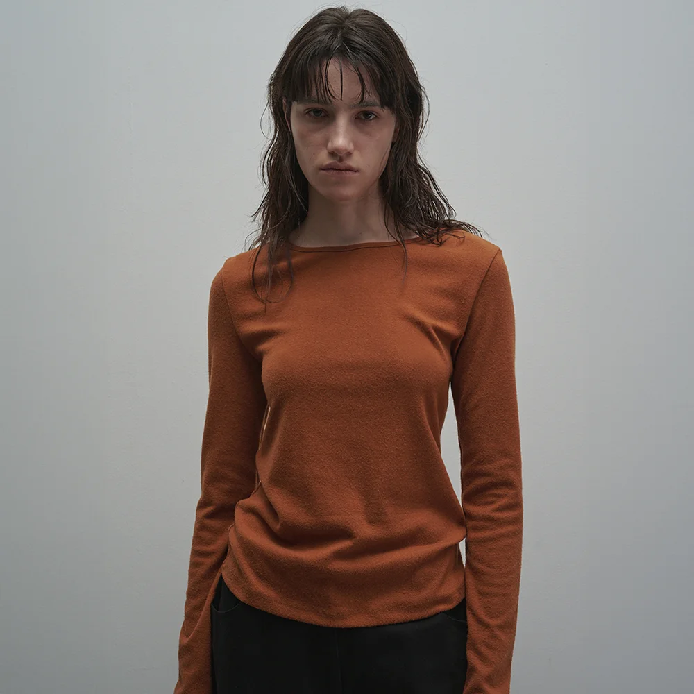 Coloured Crewneck T-shirt (persimmon)