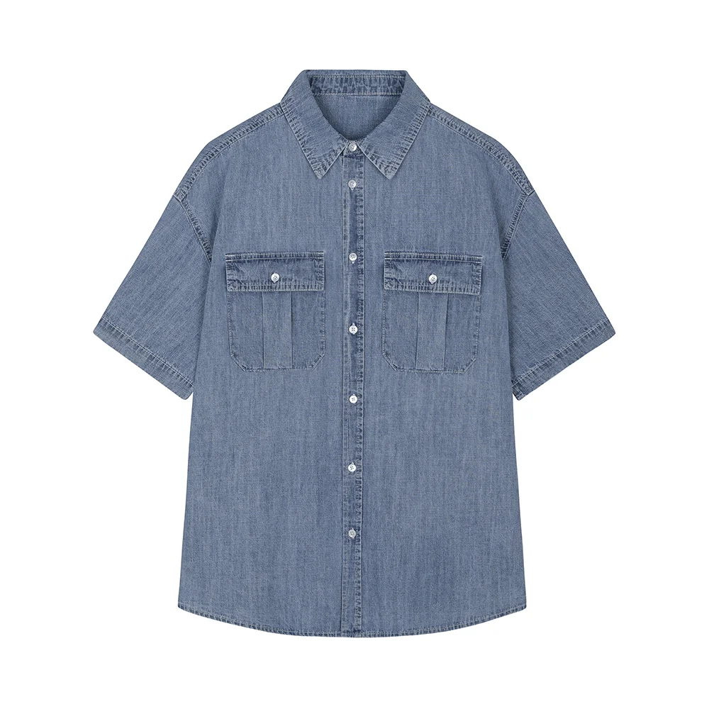 Denim Work Short Shirts DCSH010LightBlue