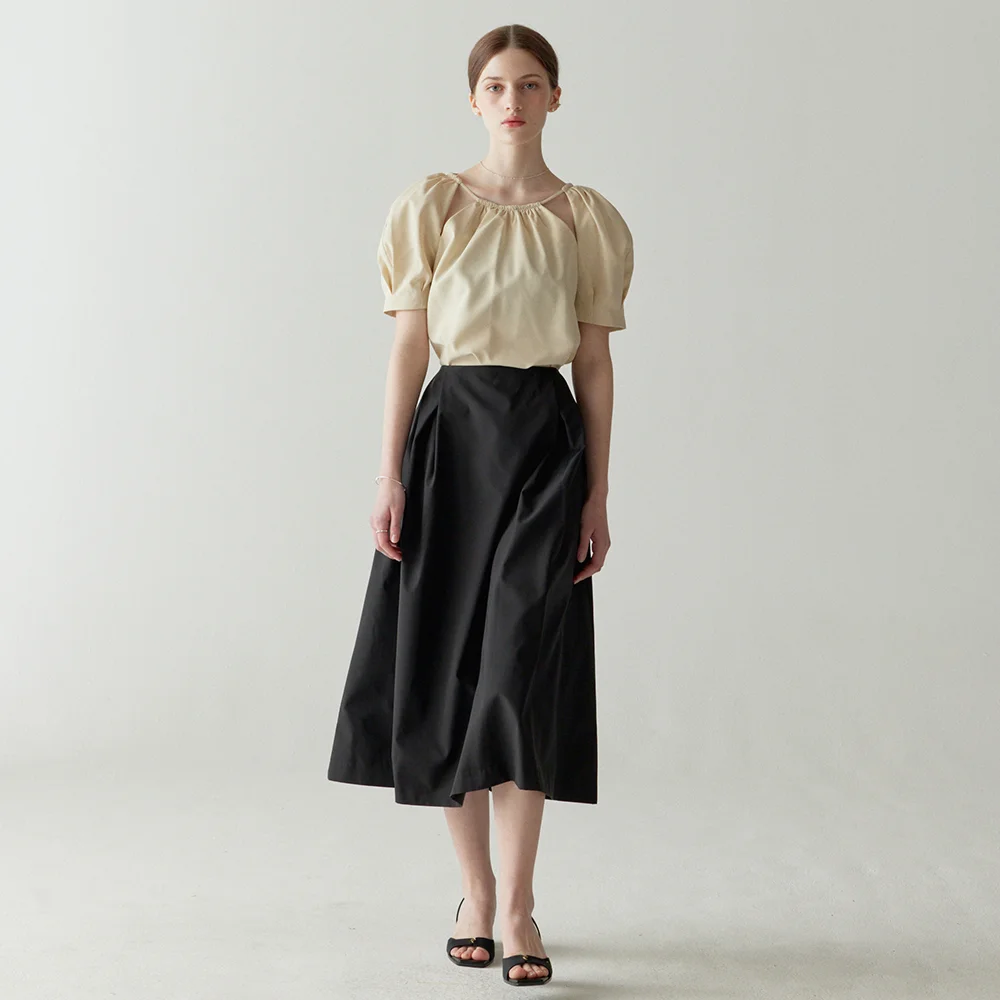Double Tuck Skirt(Black)