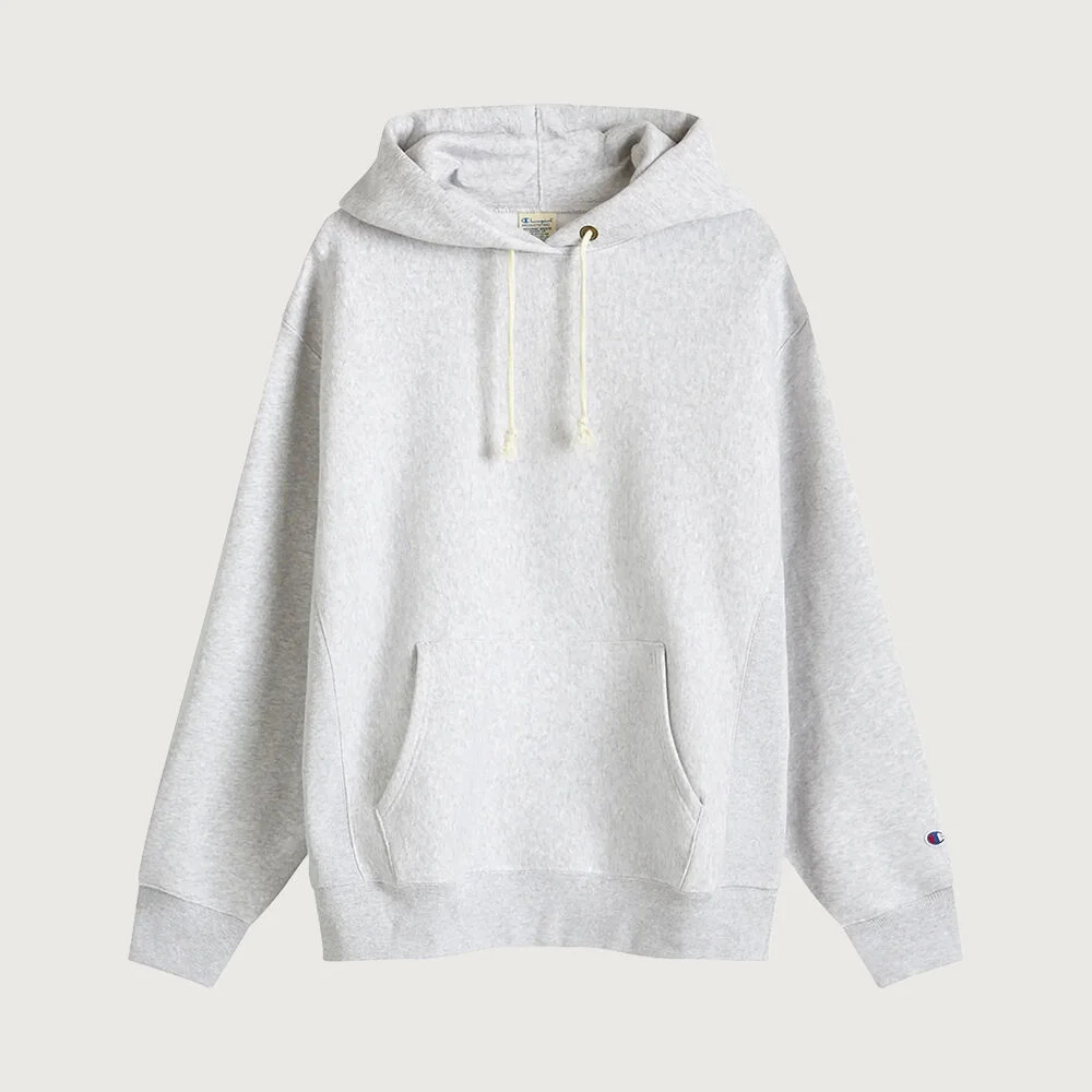反織 寬鬆版型 加絨 連帽衫 T恤 Light Grey