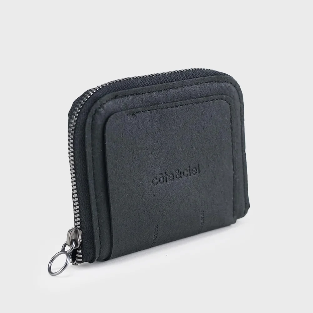 Zippered M Recycled Leather 銀包(29058) - 黑色