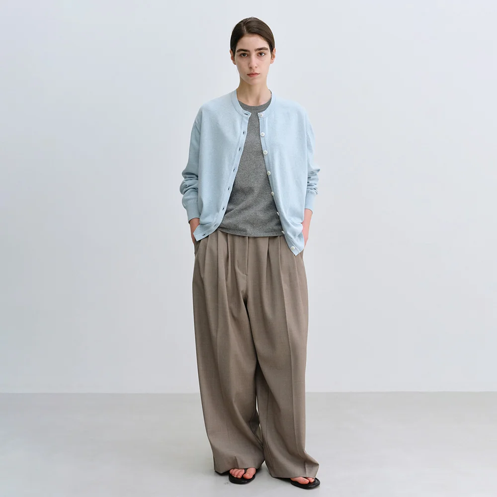 Sleek Pintuck Slacks in Brown