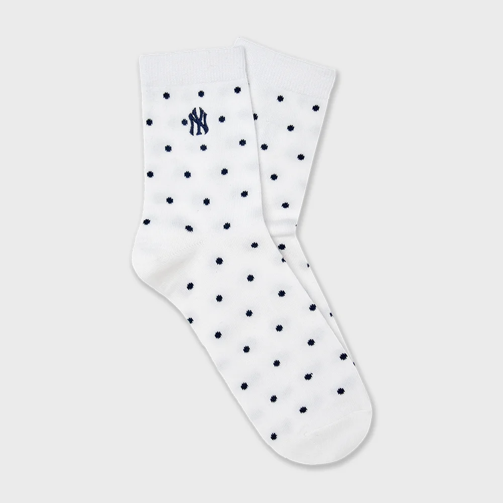 圓點 中筒 襪 NY (White)