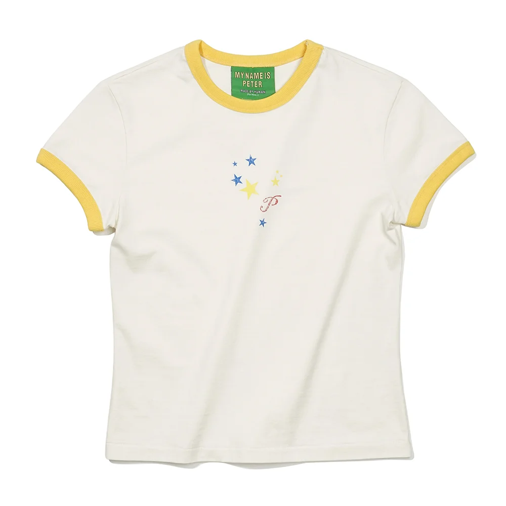(W) STAR FLAG RINGER T-SHIRTS - YELLOW