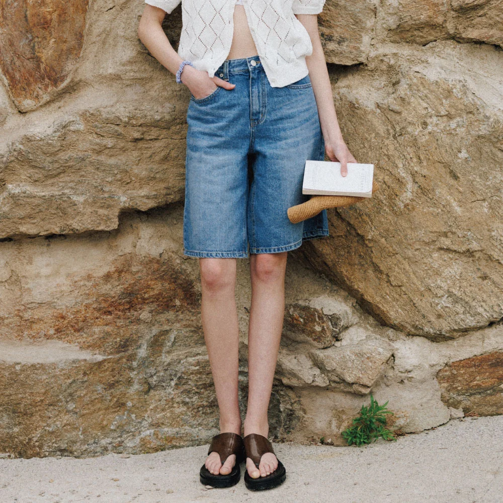 Wide Bermuda Denim