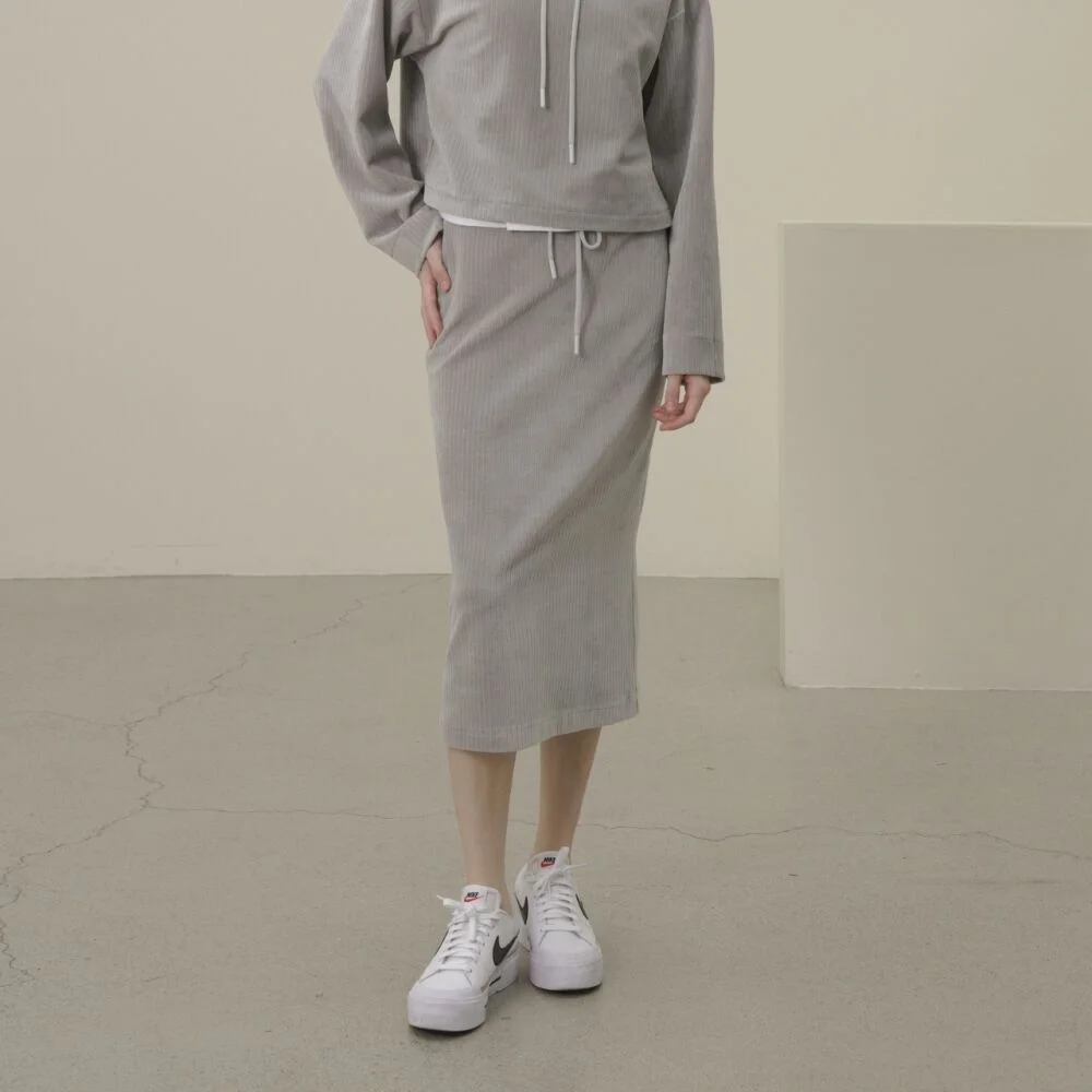 Velour Bending Skirt _L.Grey