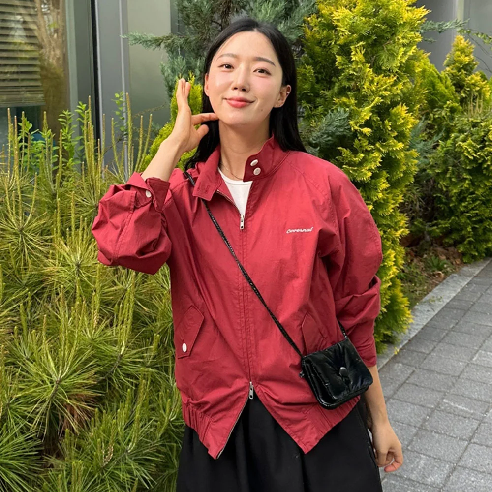 女裝 純棉 短身外套 外套 Red