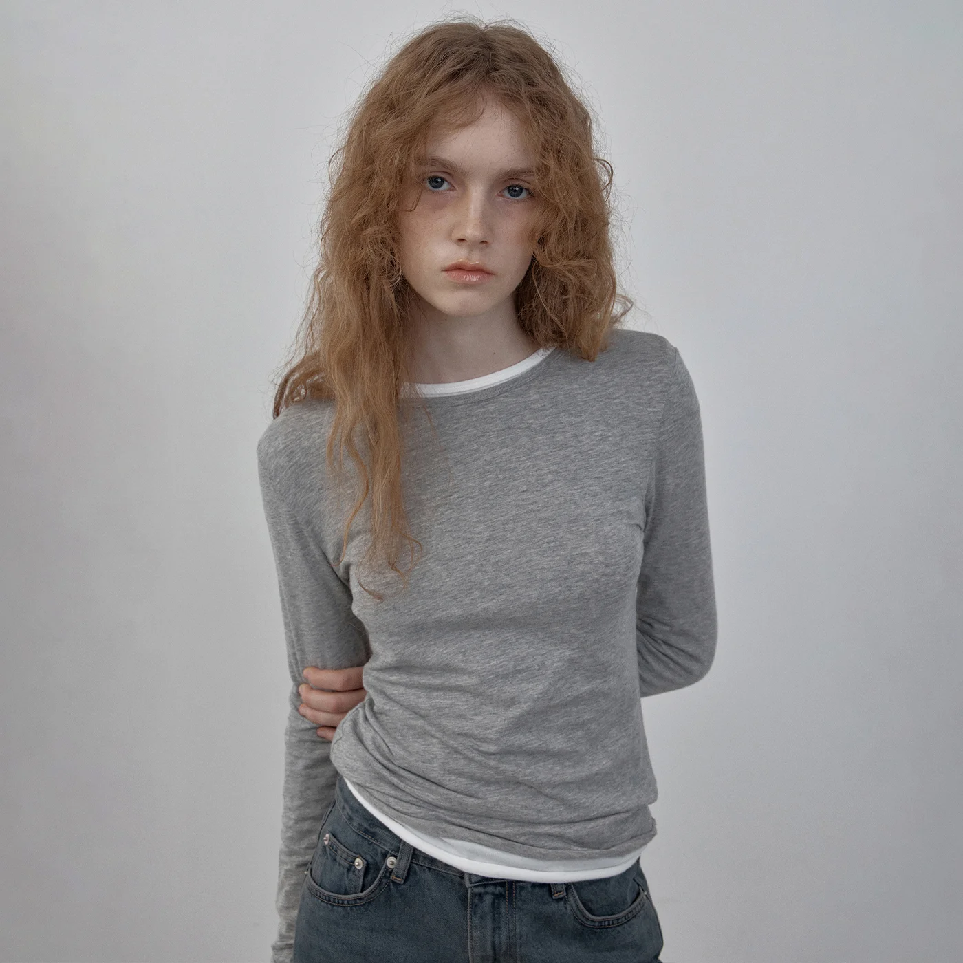 Wendy layered t-shirt (gray)