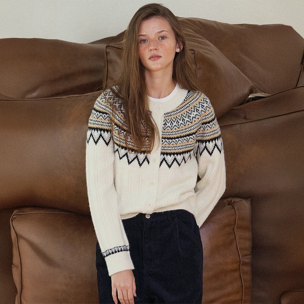 Nordic Alpaca Vintage Cardigan_Ivory