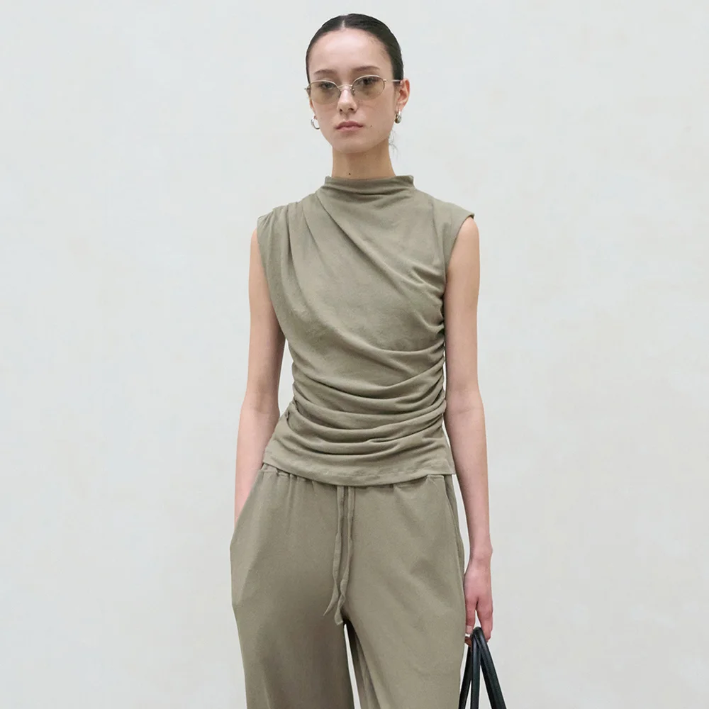 CODE SHIRRING SLEEVELESS