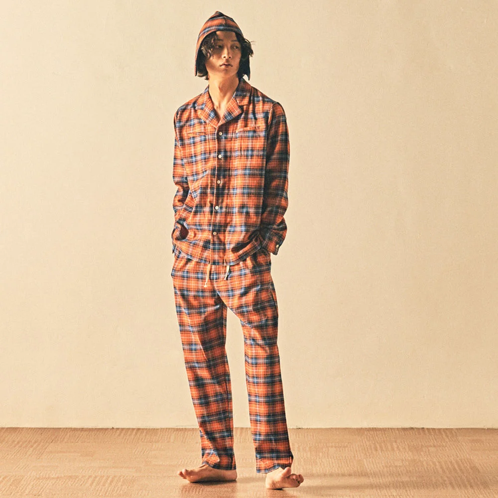 (M) Seth PJ Set Flannel Pumpkin Plaid