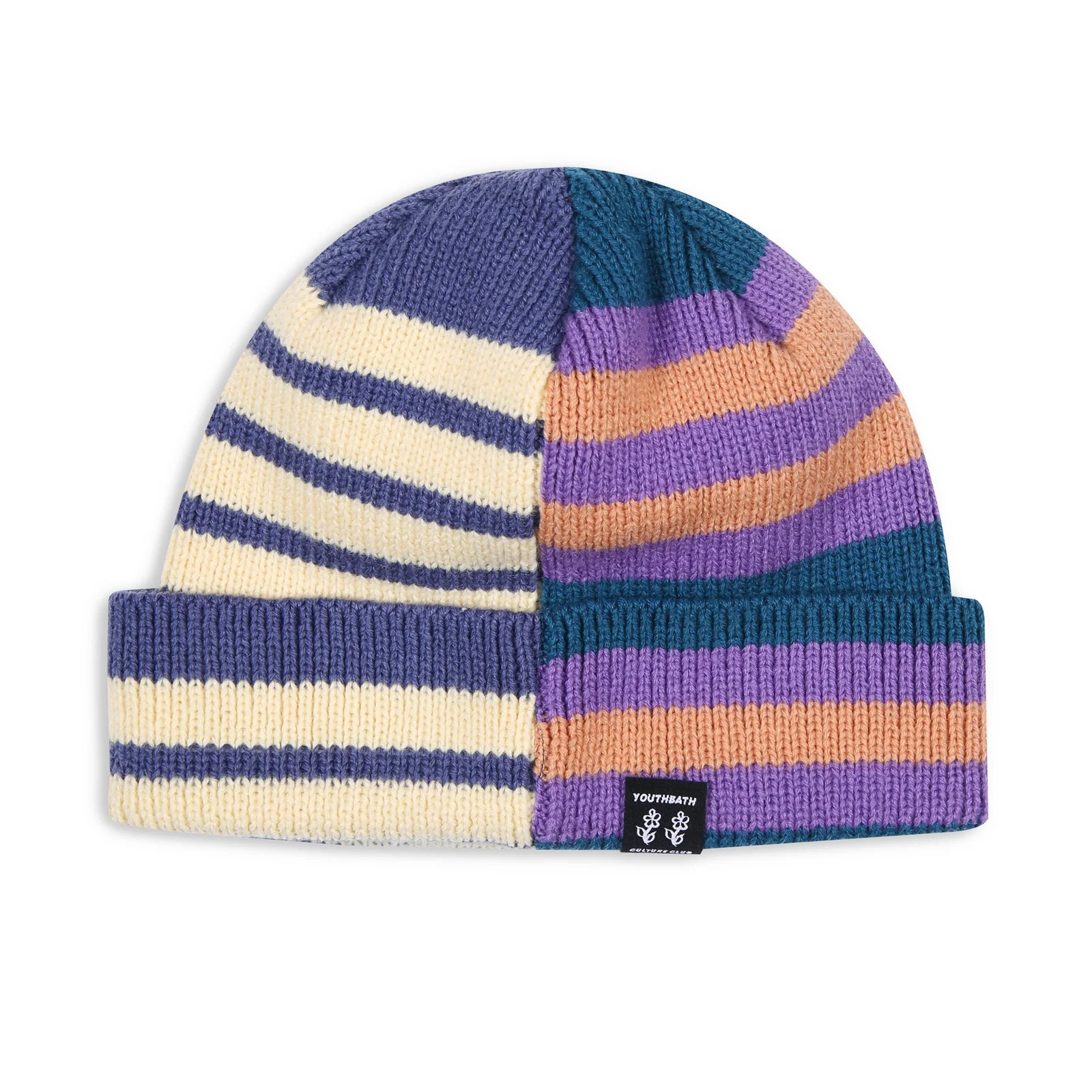 HALF N HALF SHORT BEANIE_BLUE CORAL