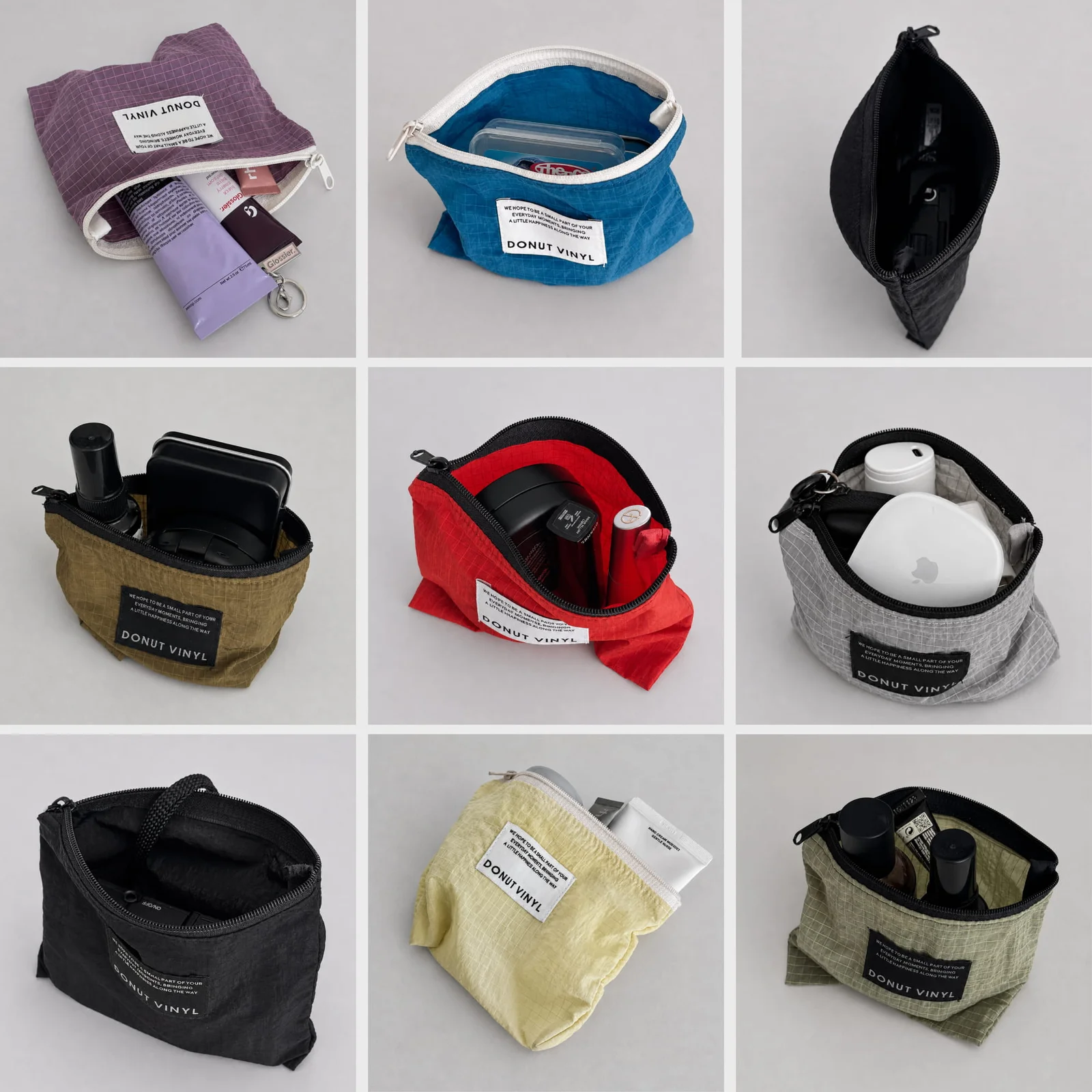 gird square pouch (8colors) - 2PACK
