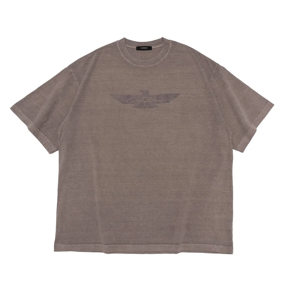 PIGMENT EAGLE OVERFIT HALF T-SHIRT (BROWN)