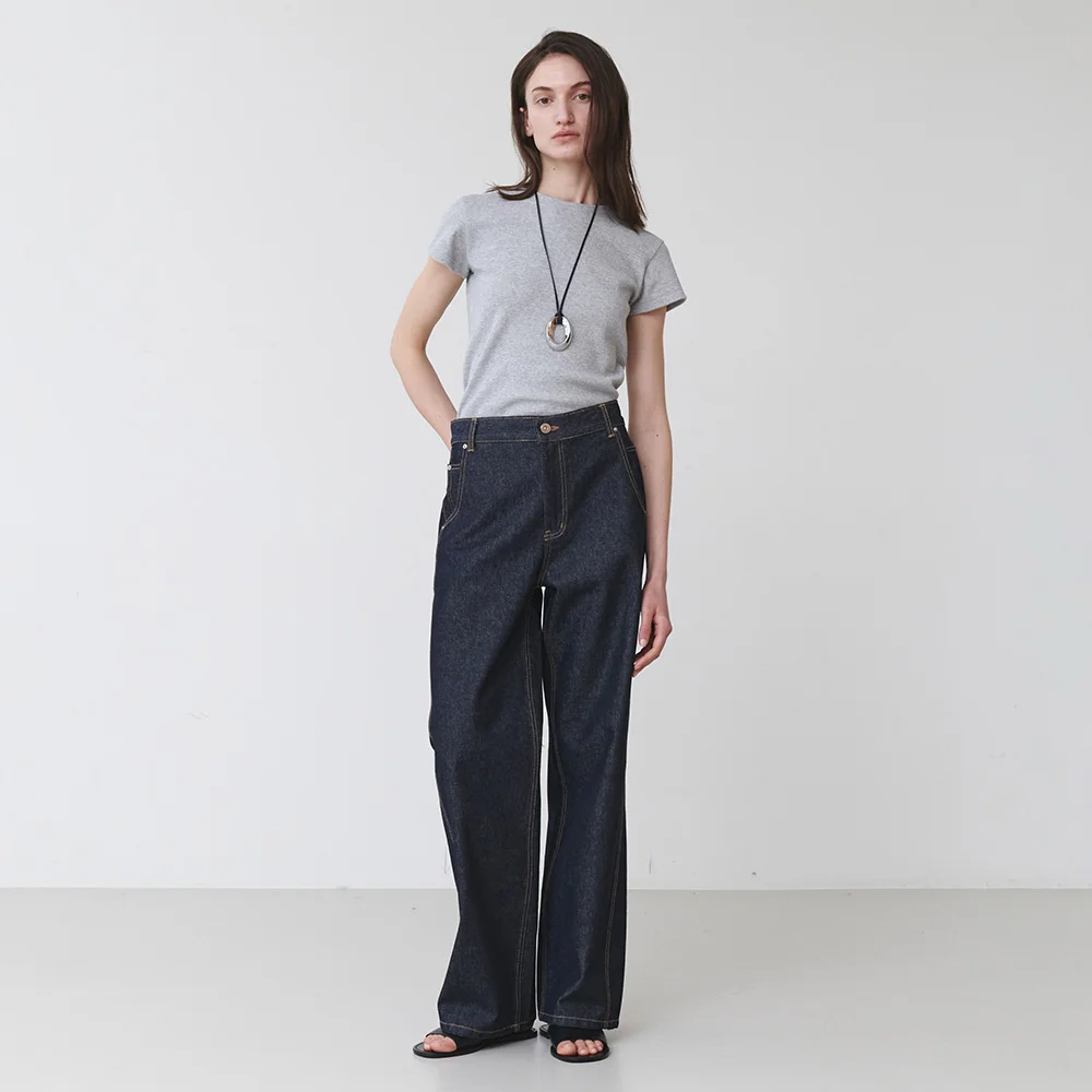 Semi-wide Denim Pants SJ5SL143_2color