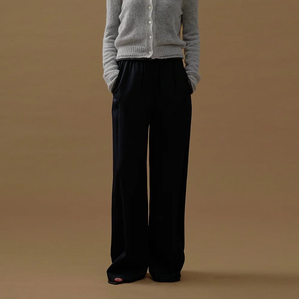 SATIN TRACK PANTS (dark navy)