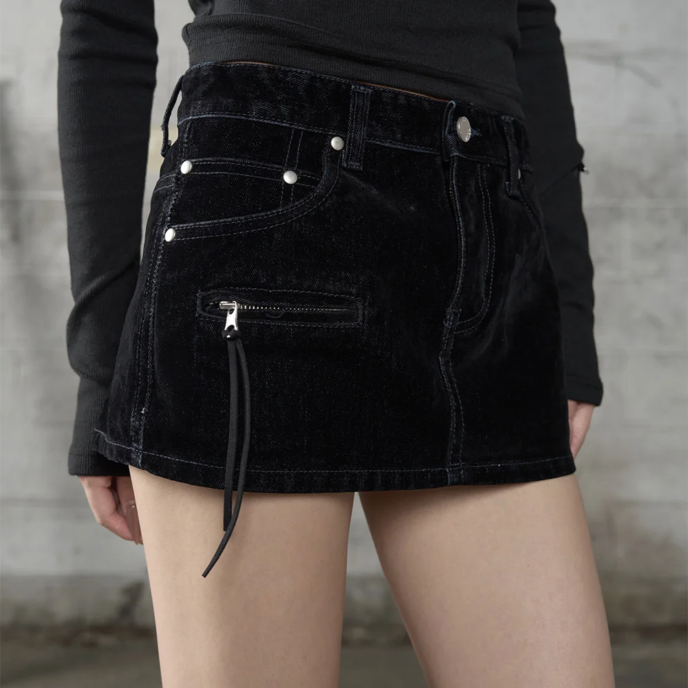 Velvet Corset Skirt - NAVY